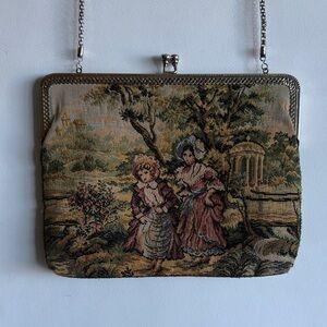 Vintage Tapestry Clutch Bag